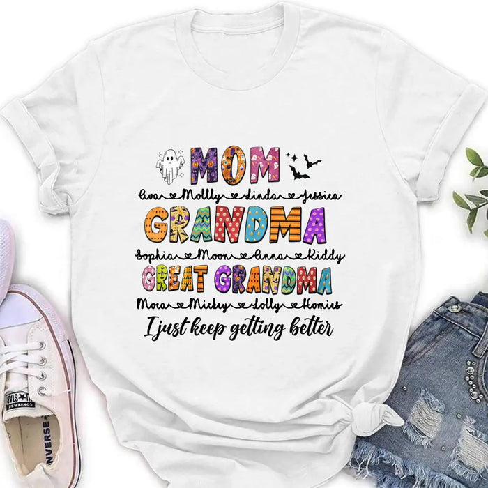 Personalized Halloween Shirt/ Hoodie - Gift Idea For Halloween - Upto 15 Kids - Great Grandma