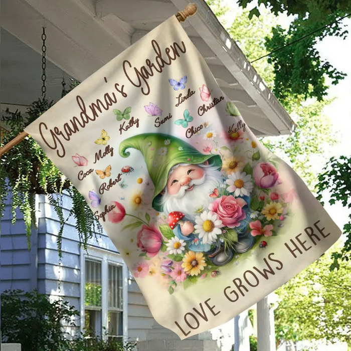 Custom Personalized Grandma's Garden Flag Sign - Mother's Day Gift Idea For Grandma/ Mother - Upto 10 Kids