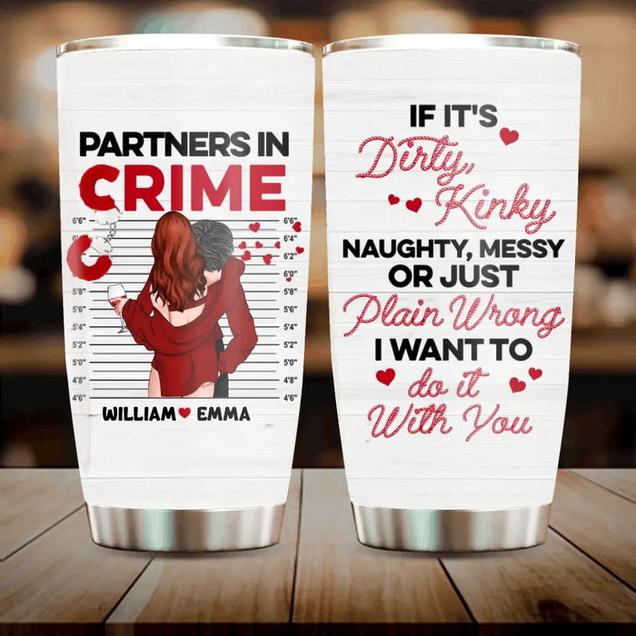 Custom Personalized Couple Tumbler - Gift Idea For Him/Her/Couple/Valentine's Day - Partners In Crime