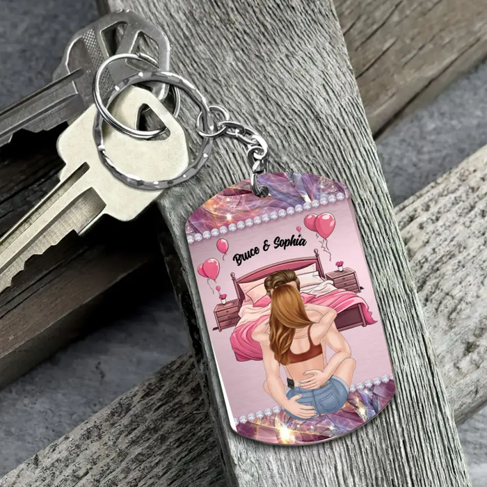 Custom Personalized Sexy Couple Aluminum Keychain - Gift Idea For Couple/Her/Him - I Adore You