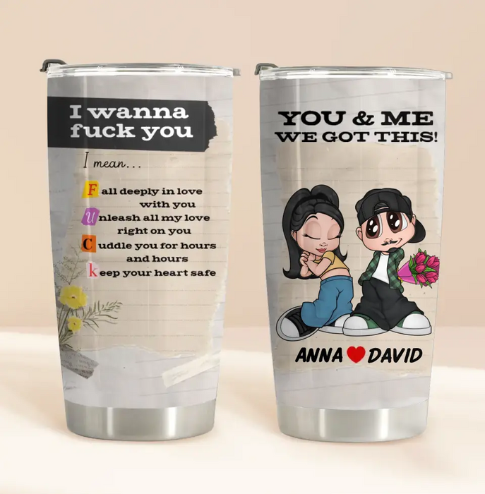 Custom Personalized Couple Tumbler - Gift Idea for Couple/Him/Her - Unleash All My Love Right On You