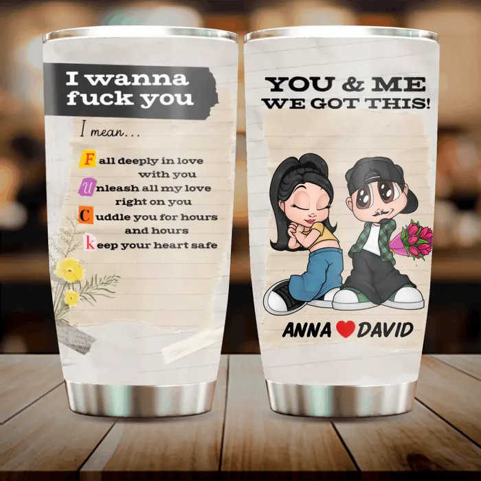 Custom Personalized Couple Tumbler - Gift Idea for Couple/Him/Her - Unleash All My Love Right On You