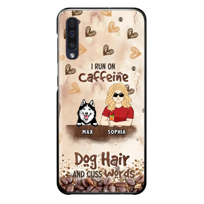 Personalized Pet Phone Case - Gift Idea For Dog/Cat/Horse Lovers - I Run On Caffeine Dog Hair And Cuss Words - Case For iPhone/Samsung