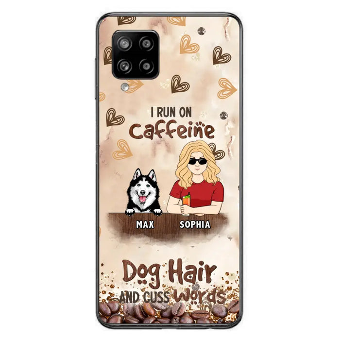 Personalized Pet Phone Case - Gift Idea For Dog/Cat/Horse Lovers - I Run On Caffeine Dog Hair And Cuss Words - Case For iPhone/Samsung