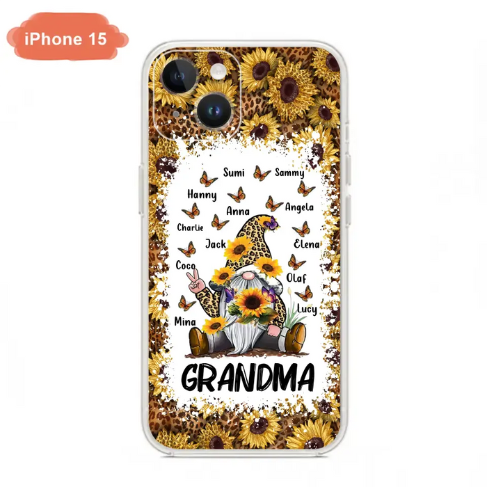 Personalized Sunflower Grandma Phone Case - Gift Idea For Grandma - Up to 12 Kids - Case For iPhone/Samsung