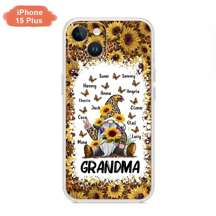 Personalized Sunflower Grandma Phone Case - Gift Idea For Grandma - Up to 12 Kids - Case For iPhone/Samsung