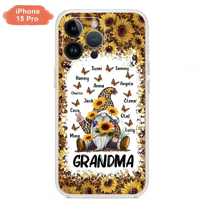 Personalized Sunflower Grandma Phone Case - Gift Idea For Grandma - Up to 12 Kids - Case For iPhone/Samsung