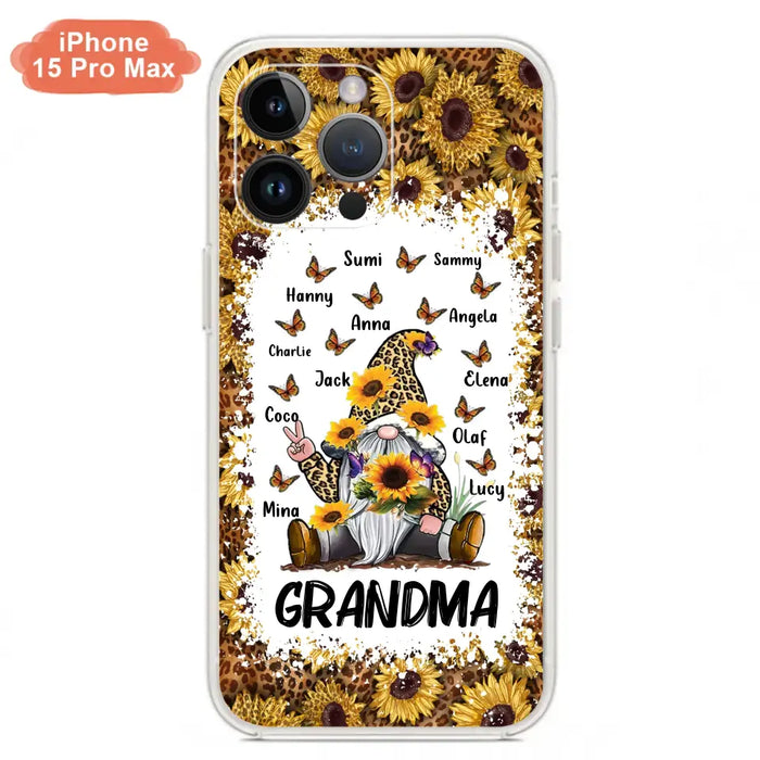 Personalized Sunflower Grandma Phone Case - Gift Idea For Grandma - Up to 12 Kids - Case For iPhone/Samsung