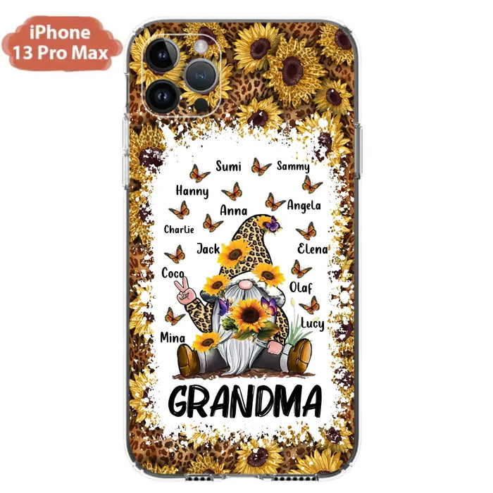 Personalized Sunflower Grandma Phone Case - Gift Idea For Grandma - Up to 12 Kids - Case For iPhone/Samsung