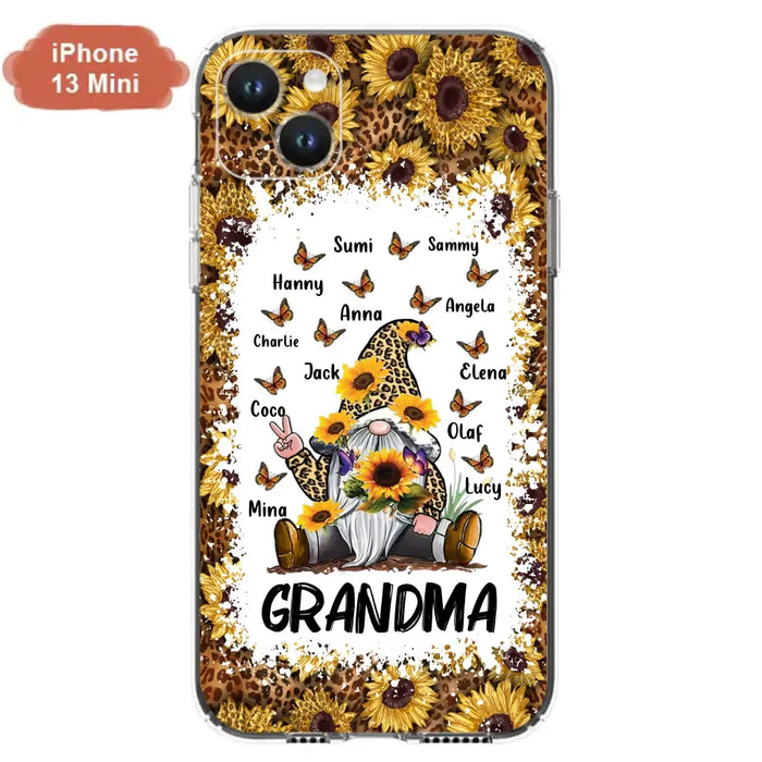 Personalized Sunflower Grandma Phone Case - Gift Idea For Grandma - Up to 12 Kids - Case For iPhone/Samsung