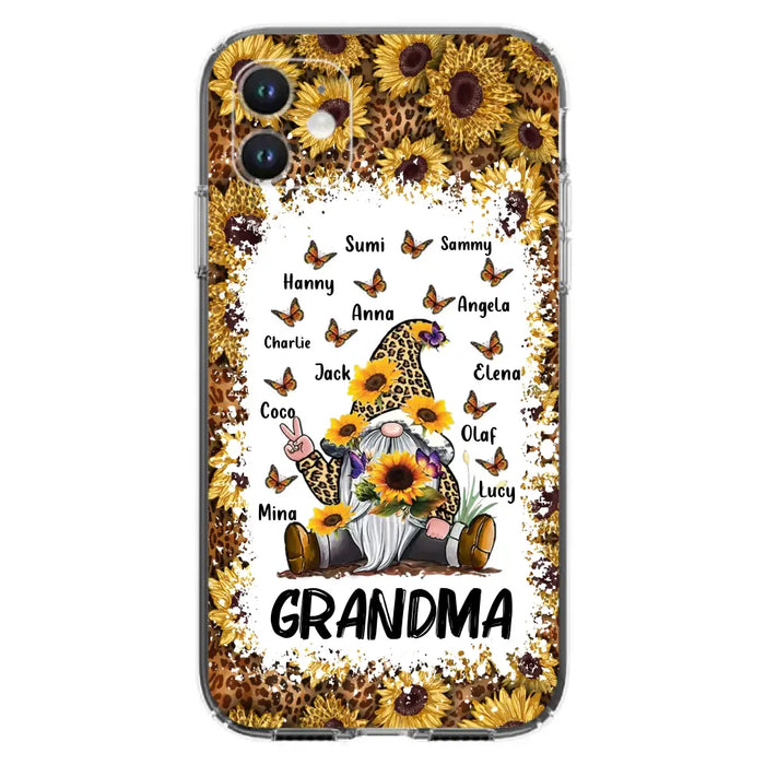 Personalized Sunflower Grandma Phone Case - Gift Idea For Grandma - Up to 12 Kids - Case For iPhone/Samsung