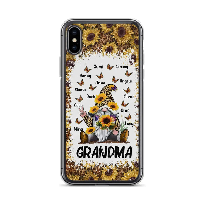 Personalized Sunflower Grandma Phone Case - Gift Idea For Grandma - Up to 12 Kids - Case For iPhone/Samsung