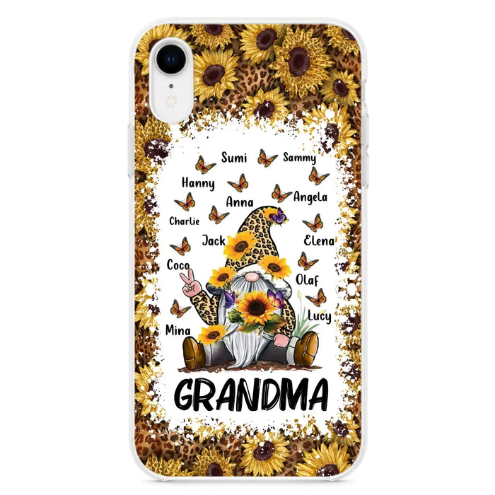 Personalized Sunflower Grandma Phone Case - Gift Idea For Grandma - Up to 12 Kids - Case For iPhone/Samsung