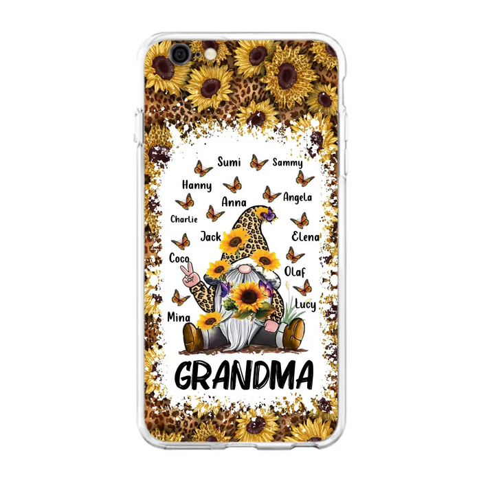 Personalized Sunflower Grandma Phone Case - Gift Idea For Grandma - Up to 12 Kids - Case For iPhone/Samsung