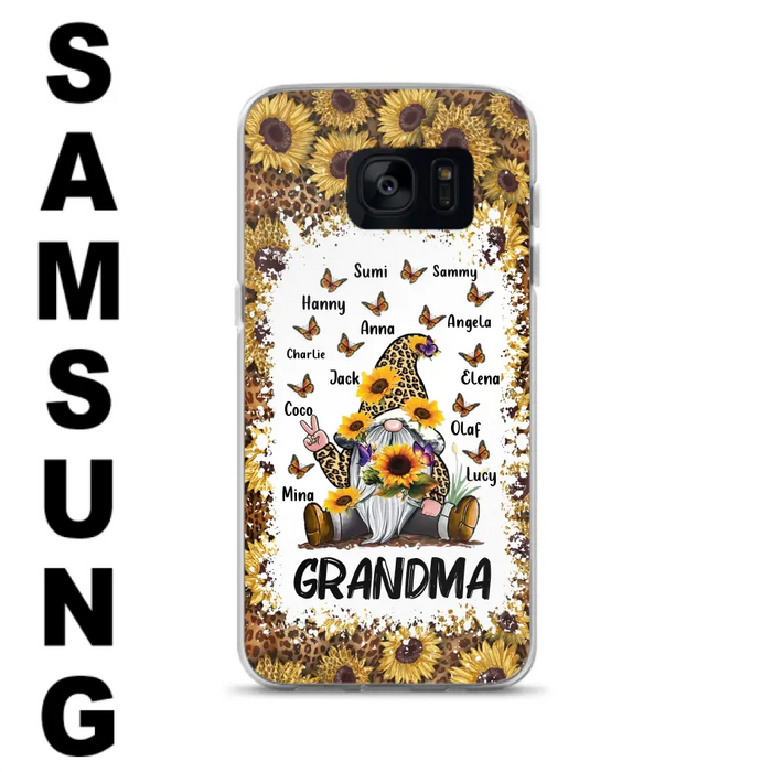 Personalized Sunflower Grandma Phone Case - Gift Idea For Grandma - Up to 12 Kids - Case For iPhone/Samsung