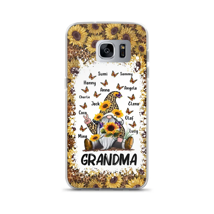 Personalized Sunflower Grandma Phone Case - Gift Idea For Grandma - Up to 12 Kids - Case For iPhone/Samsung