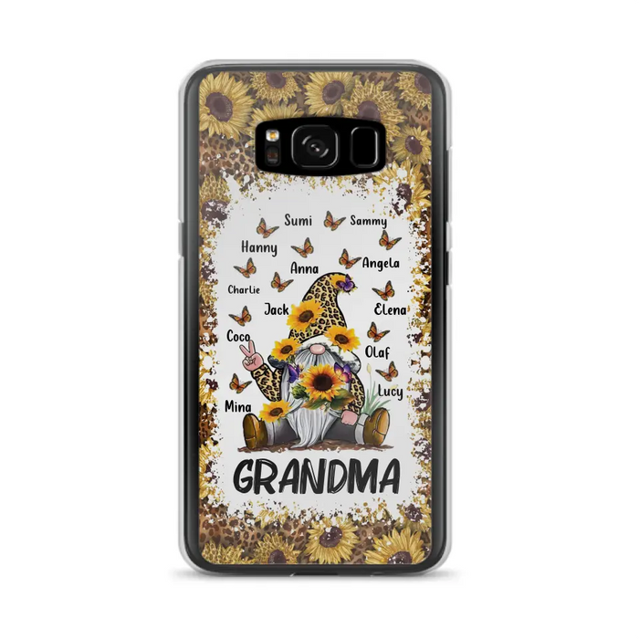 Personalized Sunflower Grandma Phone Case - Gift Idea For Grandma - Up to 12 Kids - Case For iPhone/Samsung