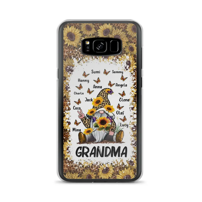 Personalized Sunflower Grandma Phone Case - Gift Idea For Grandma - Up to 12 Kids - Case For iPhone/Samsung