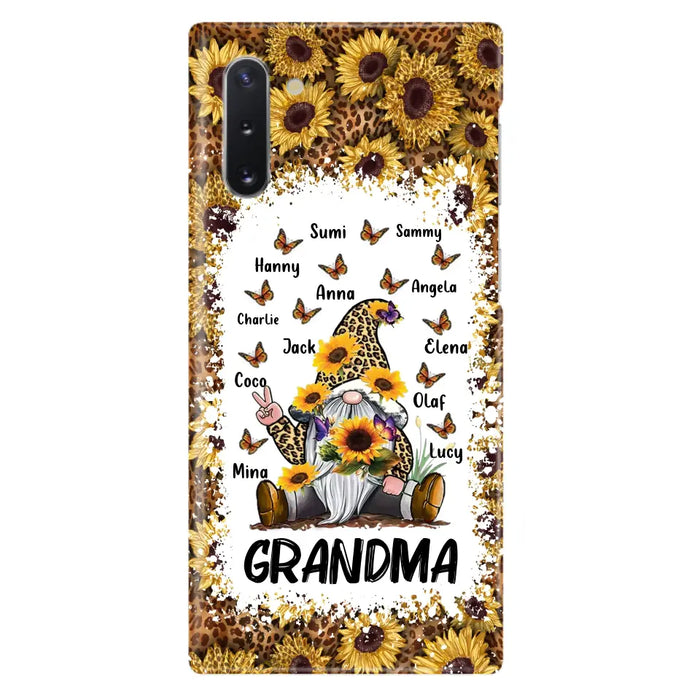 Personalized Sunflower Grandma Phone Case - Gift Idea For Grandma - Up to 12 Kids - Case For iPhone/Samsung