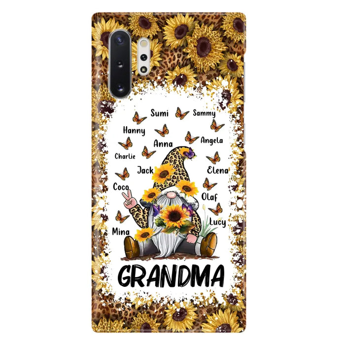 Personalized Sunflower Grandma Phone Case - Gift Idea For Grandma - Up to 12 Kids - Case For iPhone/Samsung