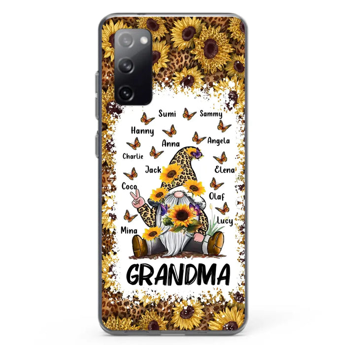 Personalized Sunflower Grandma Phone Case - Gift Idea For Grandma - Up to 12 Kids - Case For iPhone/Samsung