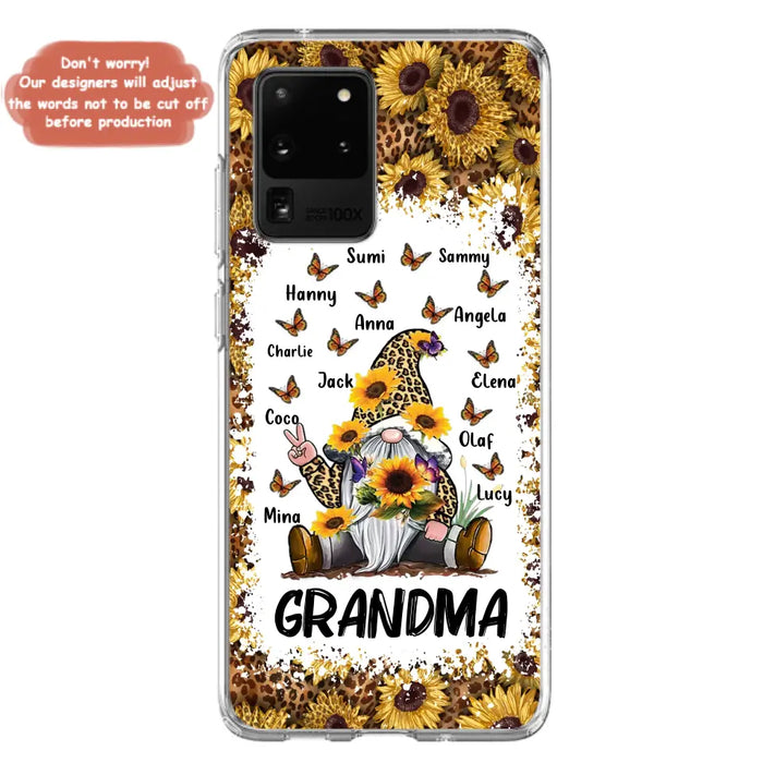 Personalized Sunflower Grandma Phone Case - Gift Idea For Grandma - Up to 12 Kids - Case For iPhone/Samsung