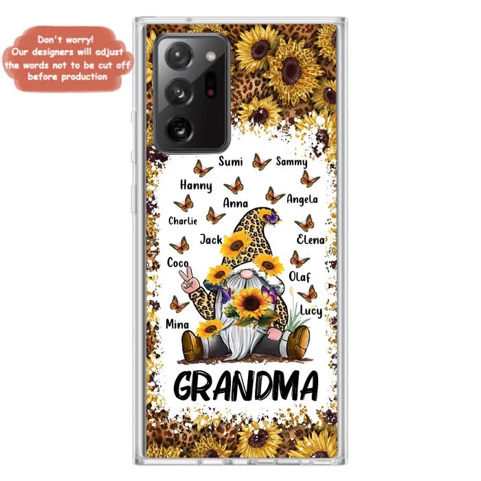 Personalized Sunflower Grandma Phone Case - Gift Idea For Grandma - Up to 12 Kids - Case For iPhone/Samsung