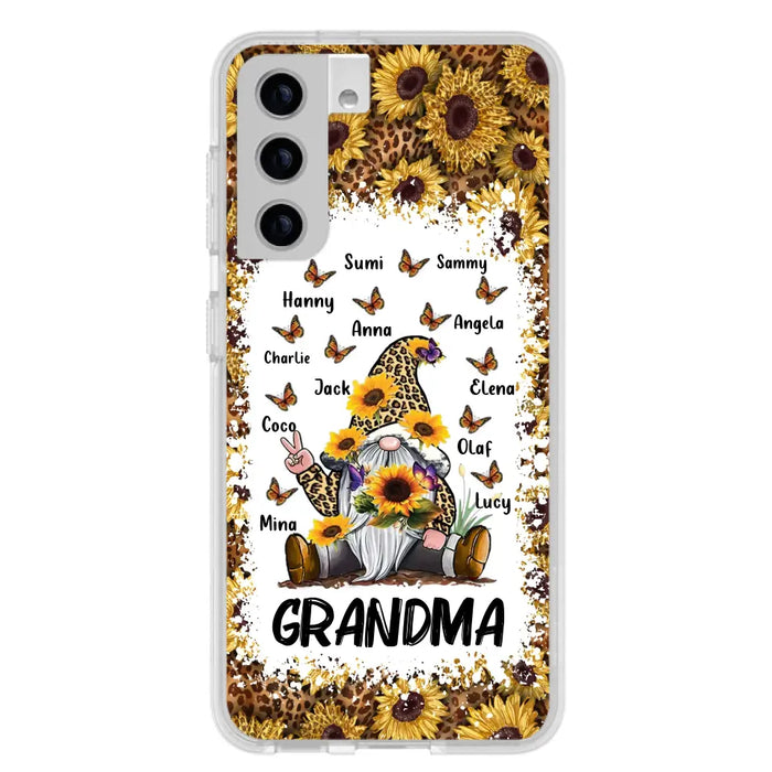 Personalized Sunflower Grandma Phone Case - Gift Idea For Grandma - Up to 12 Kids - Case For iPhone/Samsung