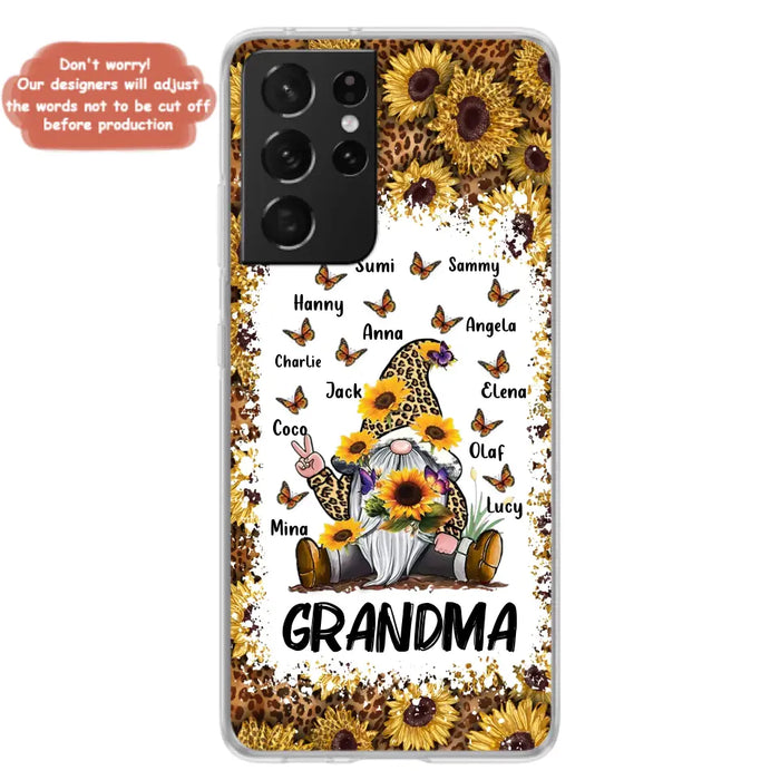 Personalized Sunflower Grandma Phone Case - Gift Idea For Grandma - Up to 12 Kids - Case For iPhone/Samsung