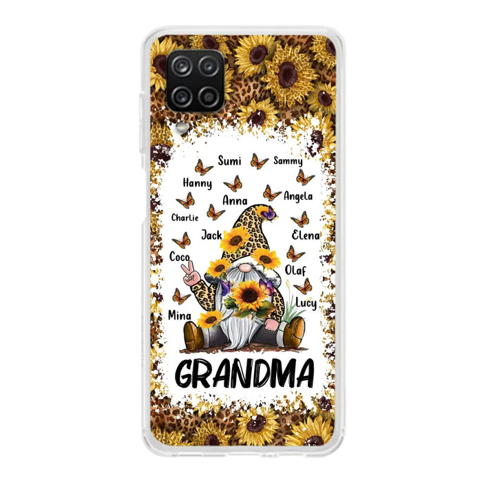 Personalized Sunflower Grandma Phone Case - Gift Idea For Grandma - Up to 12 Kids - Case For iPhone/Samsung