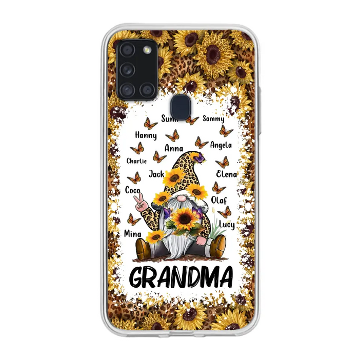 Personalized Sunflower Grandma Phone Case - Gift Idea For Grandma - Up to 12 Kids - Case For iPhone/Samsung