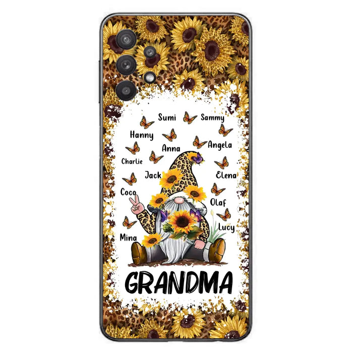 Personalized Sunflower Grandma Phone Case - Gift Idea For Grandma - Up to 12 Kids - Case For iPhone/Samsung