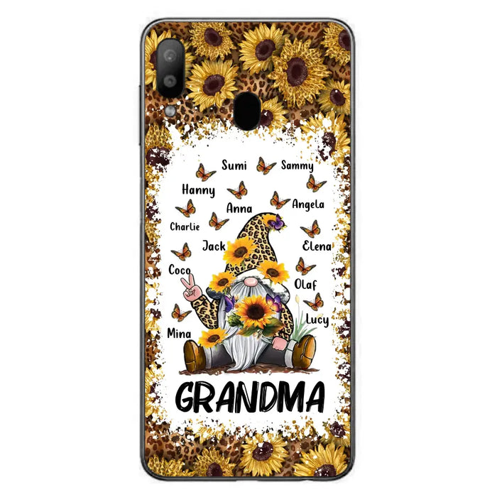 Personalized Sunflower Grandma Phone Case - Gift Idea For Grandma - Up to 12 Kids - Case For iPhone/Samsung