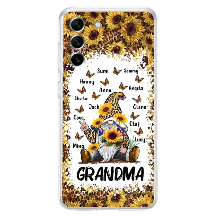 Personalized Sunflower Grandma Phone Case - Gift Idea For Grandma - Up to 12 Kids - Case For iPhone/Samsung