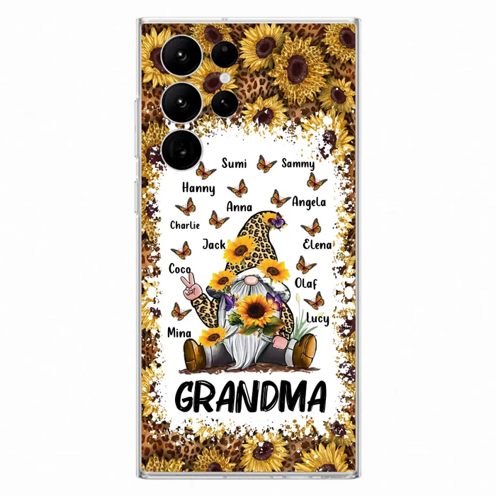 Personalized Sunflower Grandma Phone Case - Gift Idea For Grandma - Up to 12 Kids - Case For iPhone/Samsung