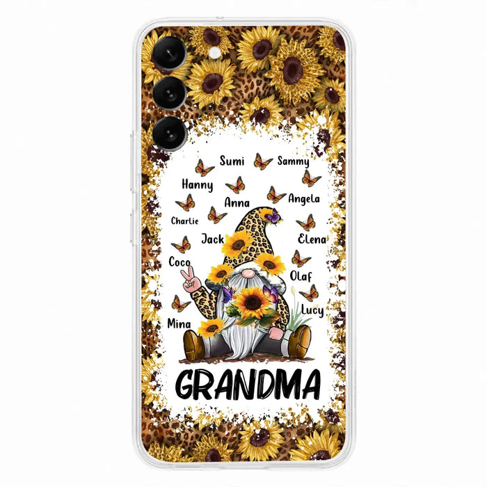 Personalized Sunflower Grandma Phone Case - Gift Idea For Grandma - Up to 12 Kids - Case For iPhone/Samsung