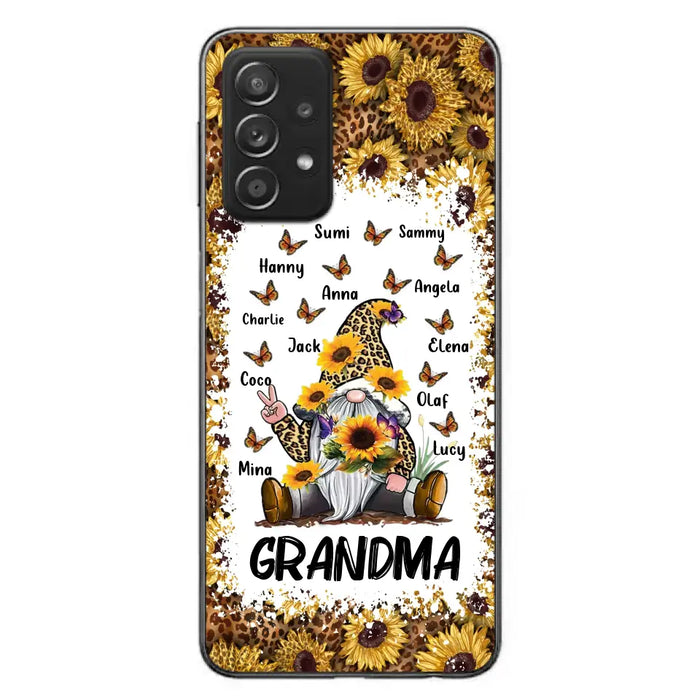 Personalized Sunflower Grandma Phone Case - Gift Idea For Grandma - Up to 12 Kids - Case For iPhone/Samsung