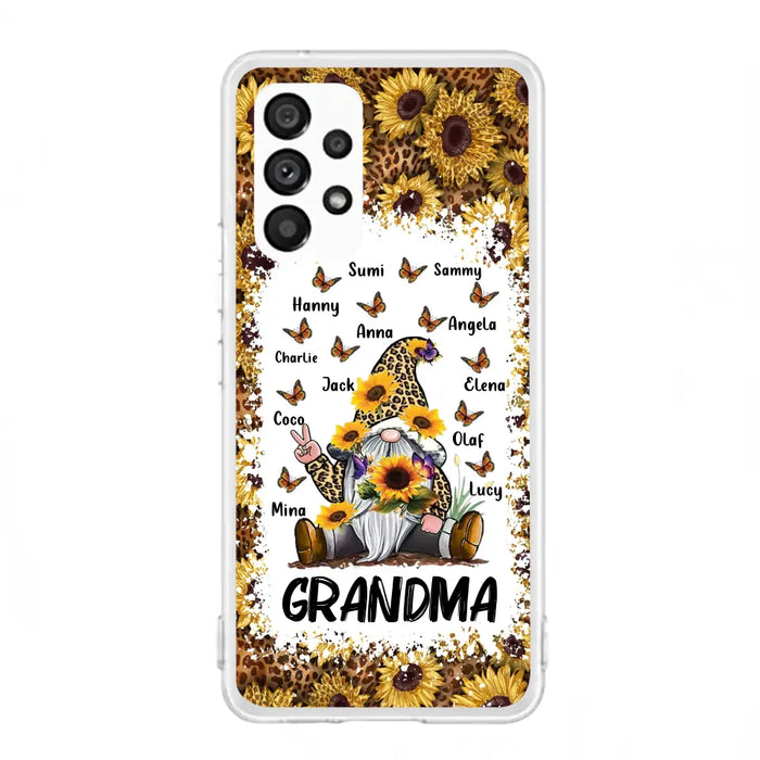 Personalized Sunflower Grandma Phone Case - Gift Idea For Grandma - Up to 12 Kids - Case For iPhone/Samsung