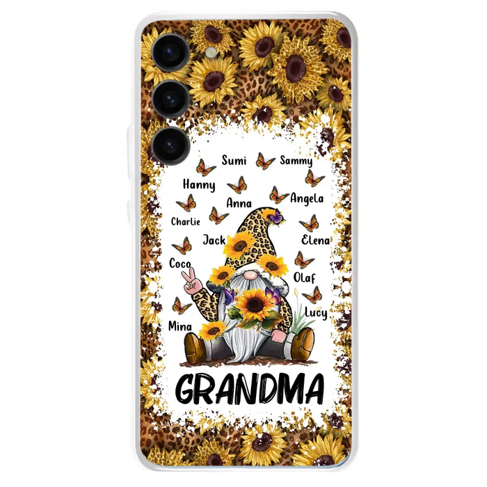 Personalized Sunflower Grandma Phone Case - Gift Idea For Grandma - Up to 12 Kids - Case For iPhone/Samsung