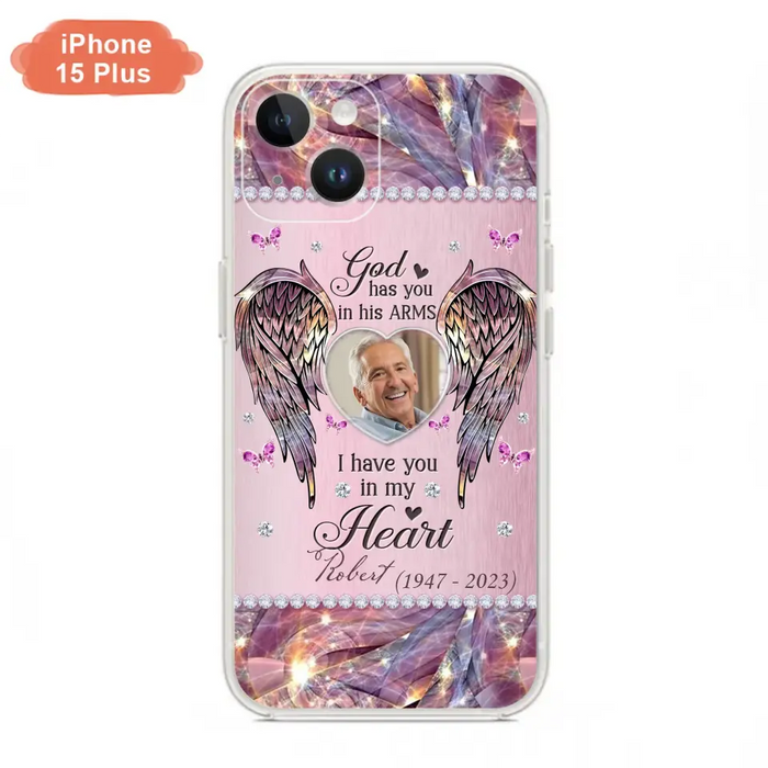 Custom Personalized Memorial Phone Case - Memorial Gift Idea For Family - Case For iPhone/Samsung - God Has You In His Arms