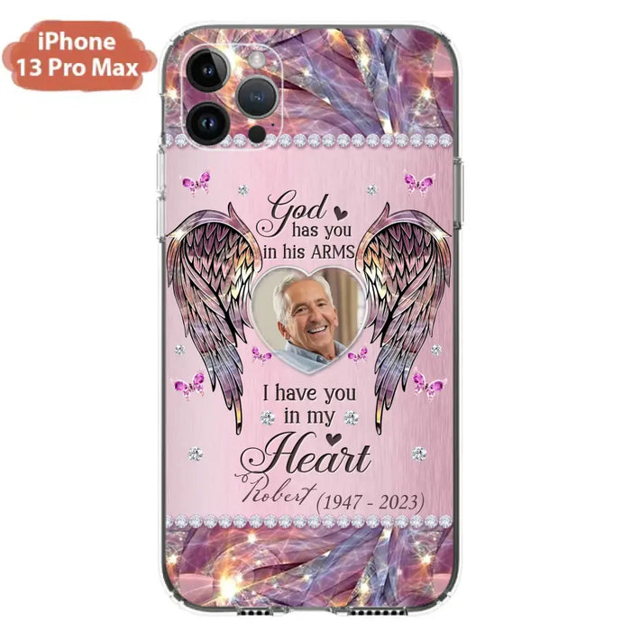 Custom Personalized Memorial Phone Case - Memorial Gift Idea For Family - Case For iPhone/Samsung - God Has You In His Arms