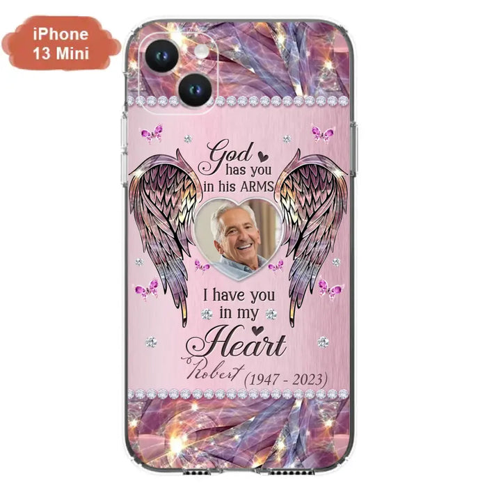 Custom Personalized Memorial Phone Case - Memorial Gift Idea For Family - Case For iPhone/Samsung - God Has You In His Arms