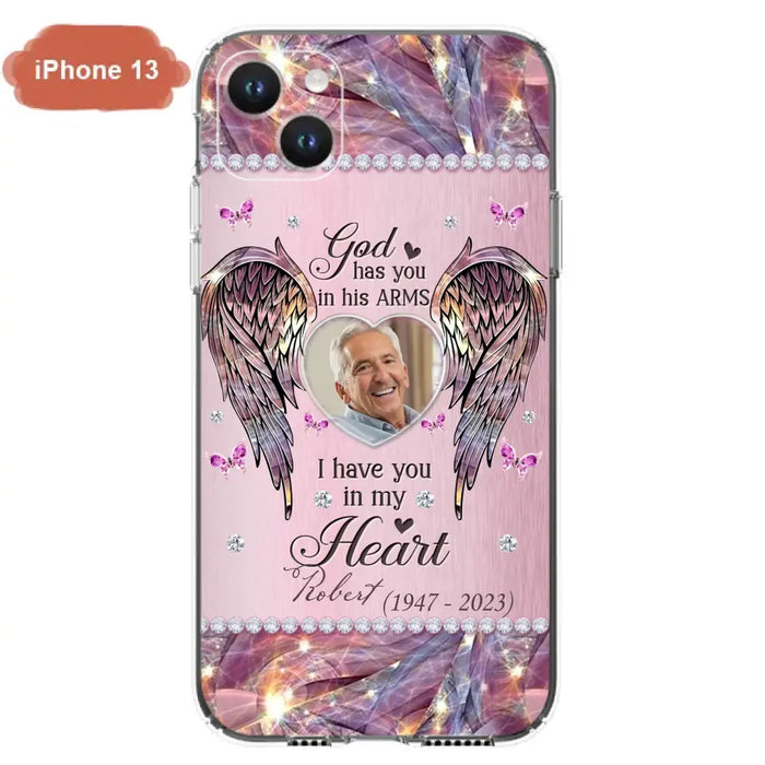 Custom Personalized Memorial Phone Case - Memorial Gift Idea For Family - Case For iPhone/Samsung - God Has You In His Arms