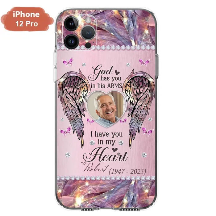 Custom Personalized Memorial Phone Case - Memorial Gift Idea For Family - Case For iPhone/Samsung - God Has You In His Arms