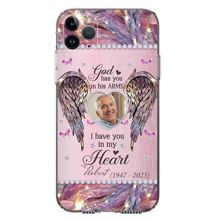 Custom Personalized Memorial Phone Case - Memorial Gift Idea For Family - Case For iPhone/Samsung - God Has You In His Arms