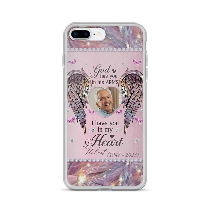 Custom Personalized Memorial Phone Case - Memorial Gift Idea For Family - Case For iPhone/Samsung - God Has You In His Arms