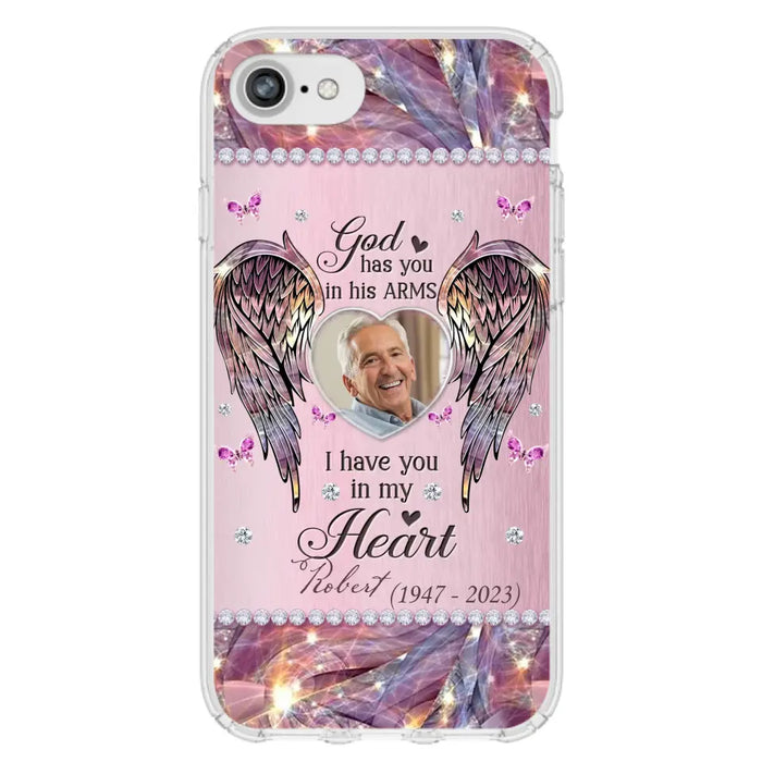 Custom Personalized Memorial Phone Case - Memorial Gift Idea For Family - Case For iPhone/Samsung - God Has You In His Arms