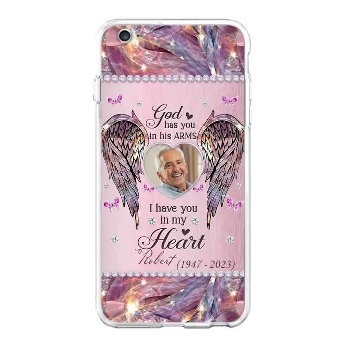 Custom Personalized Memorial Phone Case - Memorial Gift Idea For Family - Case For iPhone/Samsung - God Has You In His Arms