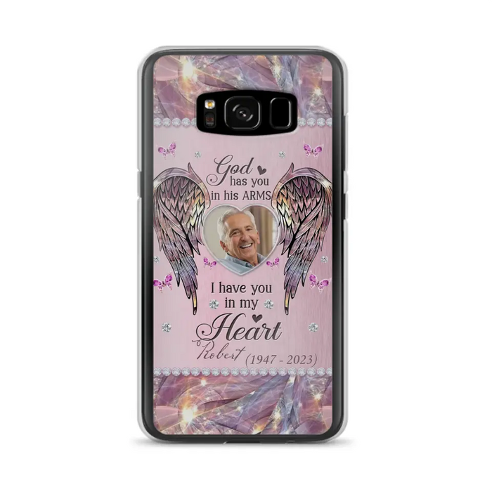 Custom Personalized Memorial Phone Case - Memorial Gift Idea For Family - Case For iPhone/Samsung - God Has You In His Arms