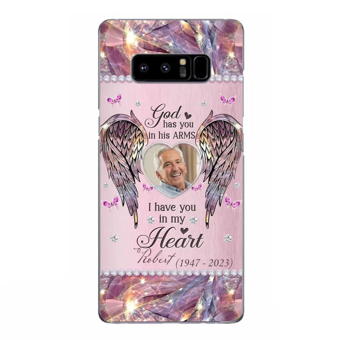 Custom Personalized Memorial Phone Case - Memorial Gift Idea For Family - Case For iPhone/Samsung - God Has You In His Arms